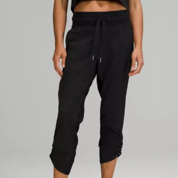 Athleta Attitude Ruched Leg Black Pants Pull On Jogger Size 2 - Picture 1 of 7